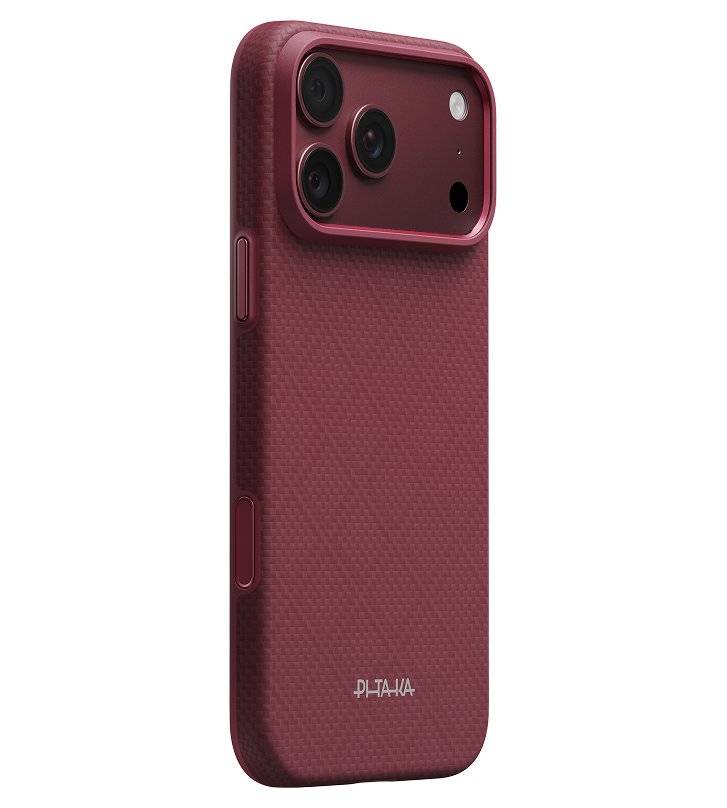MagSafe Калъф за iPhone 18 Pro Max/ 17 Pro Max, Pitaka Summa Case Argyle Burgundy, Бордо