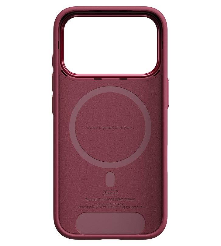 MagSafe Калъф за iPhone 18 Pro/ 17 Pro, Pitaka Summa Case Argyle Burgundy, Бордо (2)