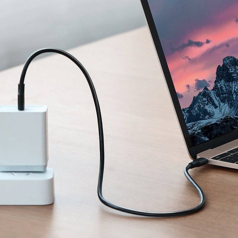 Къс Кабел USB-C to USB-C за Външна Батерия, Ugreen US286 60W 0.5m, Черен (4)