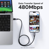 Къс Кабел USB-C to USB-C за Външна Батерия, Ugreen Woven L509 100W 0.5m, Сив (6)