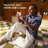 Къс Кабел USB-C to USB-C за Външна Батерия, Ugreen Woven L509 100W 0.5m, Сив (8)