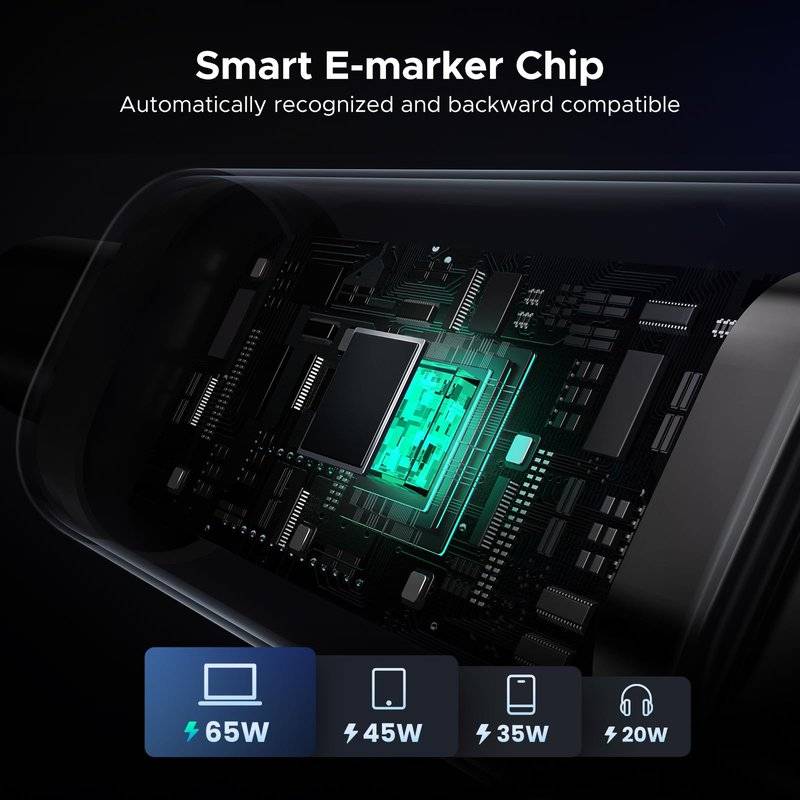 Къс Кабел USB-C to USB-C за Външна Батерия, Ugreen Woven L509 100W 0.5m, Сив (4)