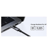 Къс Кабел USB-C to USB-C за Външна Батерия, Ugreen Woven L509 100W 0.5m, Сив (10)
