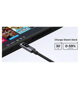 Къс Кабел USB-C to USB-C за Външна Батерия, Ugreen Woven L509 100W 0.5m, Сив (13)
