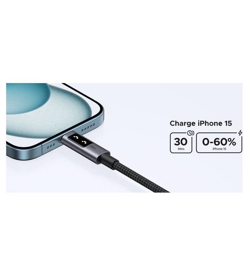 Къс Кабел USB-C to USB-C за Външна Батерия, Ugreen Woven L509 100W 0.5m, Сив (12)