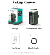 Външна Батерия, Joyroom JR-PBF10 100W PD/QC3.0 75000 mAh, Зелен (10)
