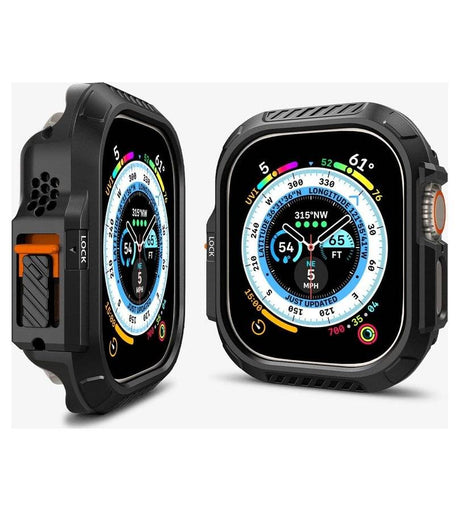 Калъф за Apple Watch Ultra 4/ 3/ 2/ 1 49mm, Spigen Lock Fit Case, Черен (2)