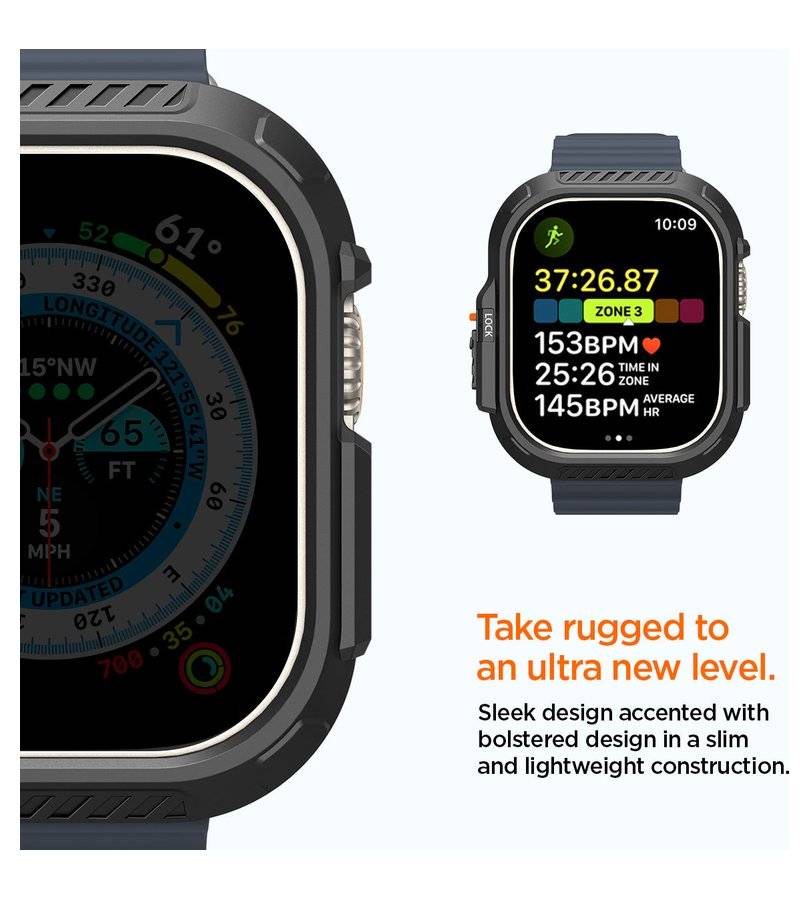 Калъф за Apple Watch Ultra 4/ 3/ 2/ 1 49mm, Spigen Lock Fit Case, Черен (12)