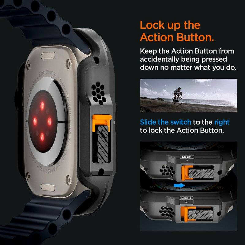 Калъф за Apple Watch Ultra 4/ 3/ 2/ 1 49mm, Spigen Lock Fit Case, Черен (11)