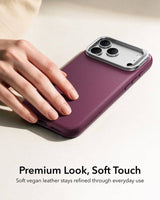 Magsafe Калъф за iPhone 18 Pro/ 17 Pro, ESR Atelier Kickstand Mag Case Burgundy, Бордо (3)