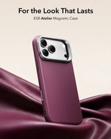 Magsafe Калъф за iPhone 18 Pro/ 17 Pro, ESR Atelier Kickstand Mag Case Burgundy, Бордо (2)