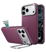 Magsafe Калъф за iPhone 18 Pro/ 17 Pro, ESR Atelier Kickstand Mag Case Burgundy, Бордо