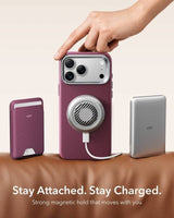 Magsafe Калъф за iPhone 18 Pro/ 17 Pro, ESR Atelier Kickstand Mag Case Burgundy, Бордо (7)
