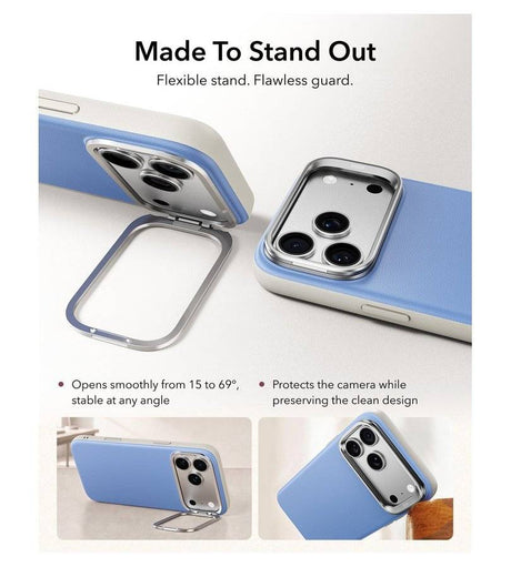 Magsafe Калъф за iPhone 18 Pro/ 17 Pro, ESR Atelier Kickstand Mag Case, Син (4)