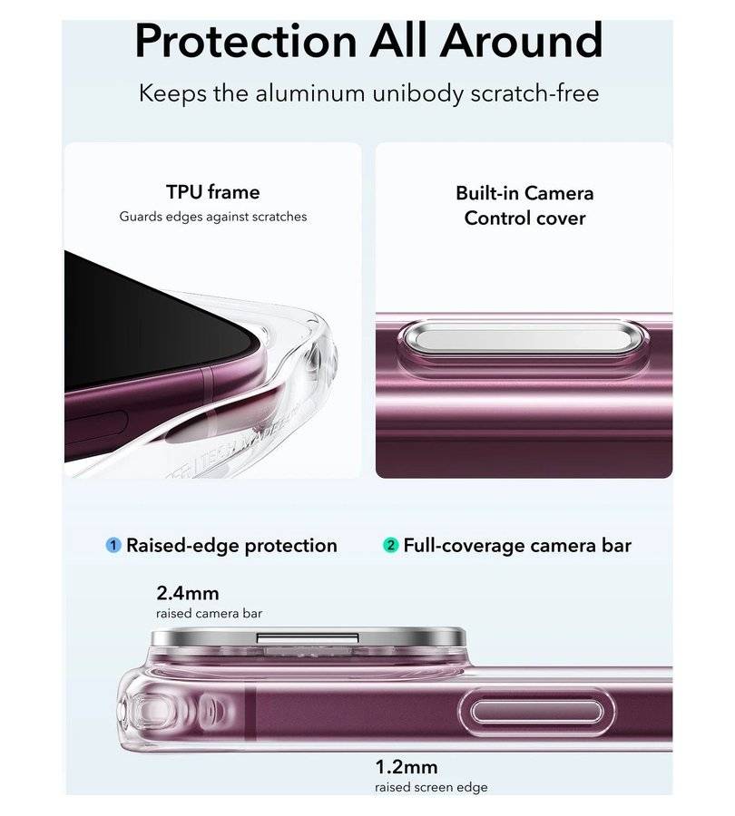 Magsafe Калъф за iPhone 18 Pro/ 17 Pro, ESR Classic Hybrid Kickstand Mag Case, Прозрачен (6)
