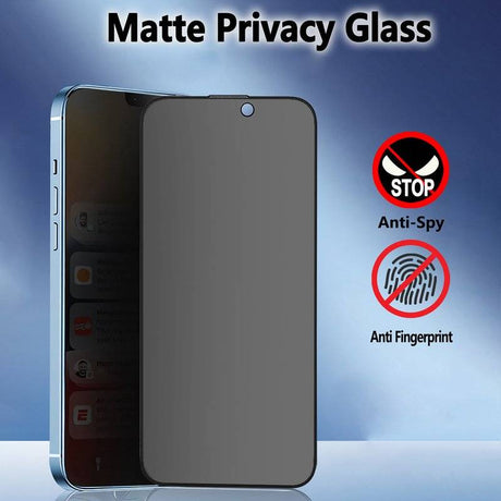 Затъмняващ Стъклен Протектор за iPhone Air, Blueo Privacy 2.5D Glass, Черен (6)