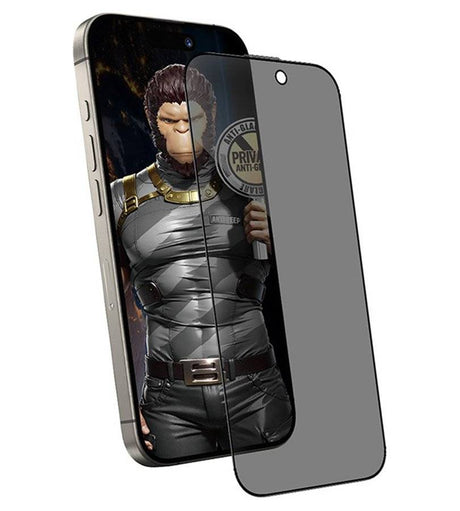 Затъмняващ Стъклен Протектор за iPhone Air, Blueo Privacy 2.5D Glass, Черен (3)