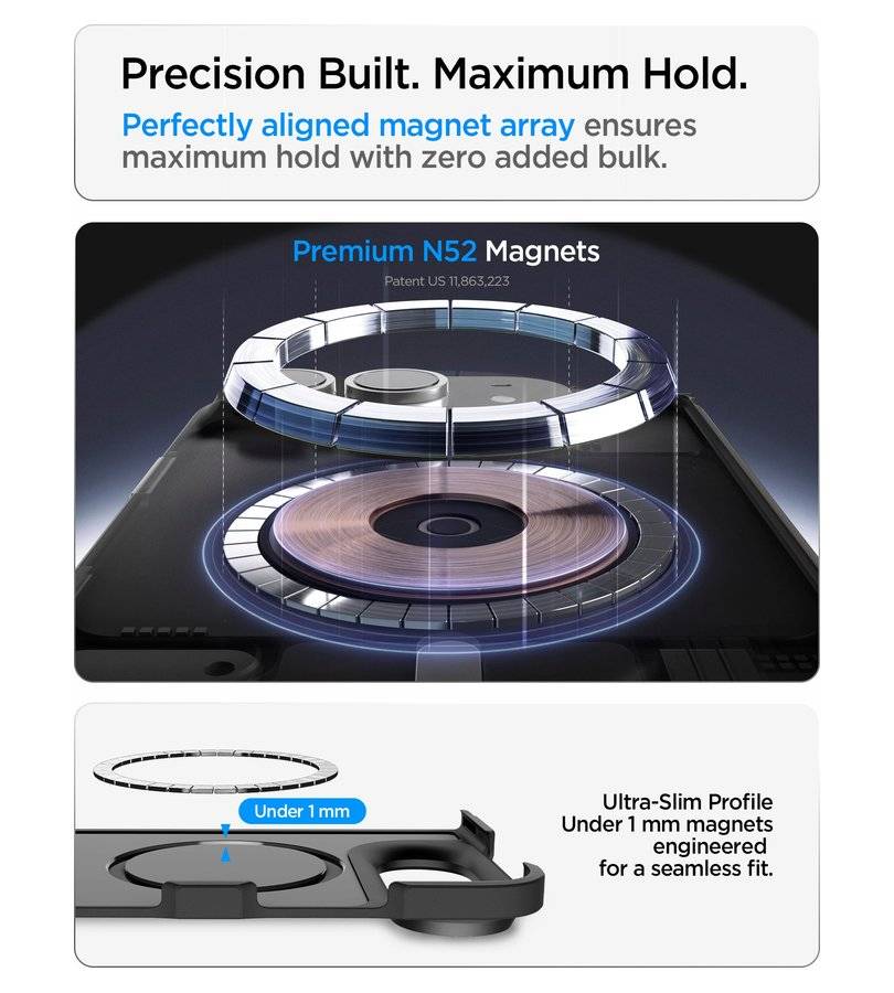 Magsafe Калъф за Samsung Z Fold 8 Ultra, Spigen Tough Armor Pro Mag Fit Case, Черен (7)