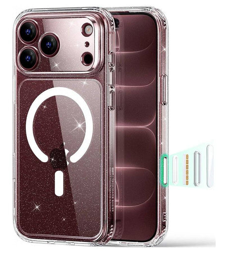 Magsafe Блестящ Калъф за iPhone 18 Pro/ 17 Pro, ESR Classic Hybrid Clear Shimmer Mag Case, Прозрачен