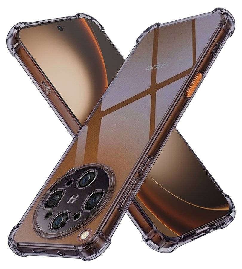 Калъф за Oppo Find X9 Ultra, Techsuit Shockproof Clear Silicone Case Smoke, Черен
