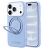 Magsafe Калъф за iPhone 18 Pro/ 17 Pro, Karl Lagerfeld Ring Stand 360 Leather Case, Син