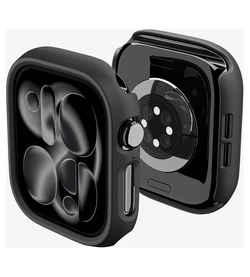 Калъф за Apple Watch 12 46mm, Spigen Thin Fit Case, Черен
