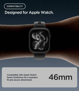 Калъф за Apple Watch 12 46mm, Spigen Thin Fit Case, Черен (3)