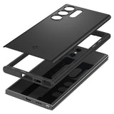 Противоударен Калъф за Samsung S23 Ultra, Spigen Thin Fit Case, Черен (7)