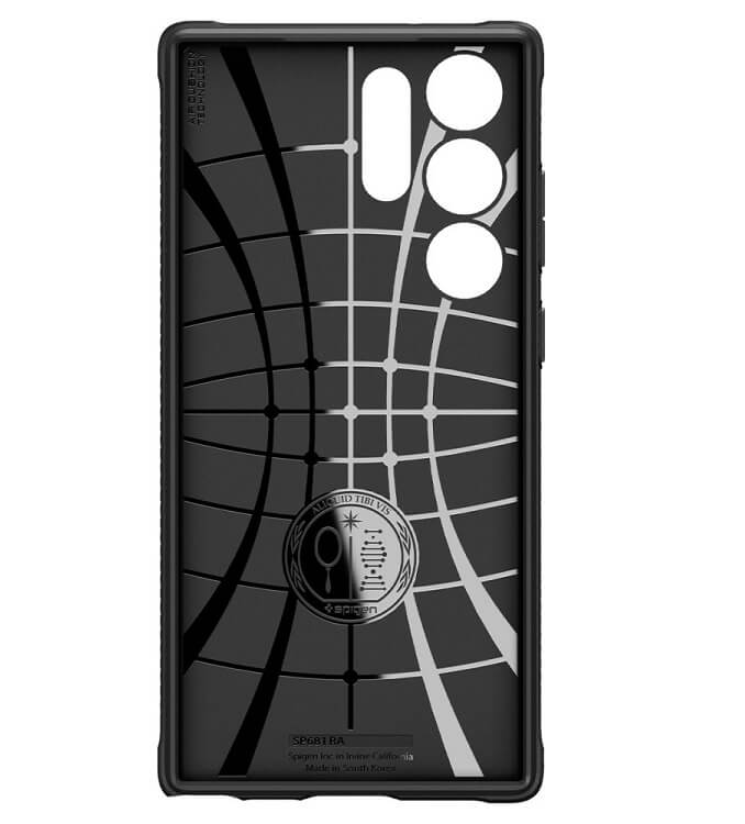 Противоударен Силиконов Калъф за Samsung S23 Ultra, Spigen Rugged Armor Case, Черен (2)