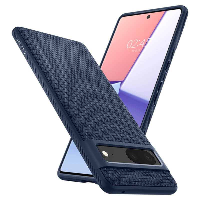 Противоударен Калъф за Google Pixel 7, Spigen Liquid Air Case, Син (4)