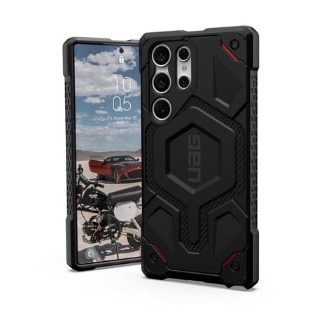 Magsafe Противоударен Калъф за Samsung S23 Ultra, UAG Monarch Pro Kevlar Case, Черен (2)