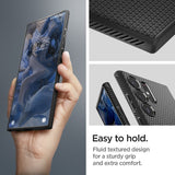 Противоударен Силиконов Калъф за Samsung S23 Ultra, Spigen Liquid Air Case, Черен (10)