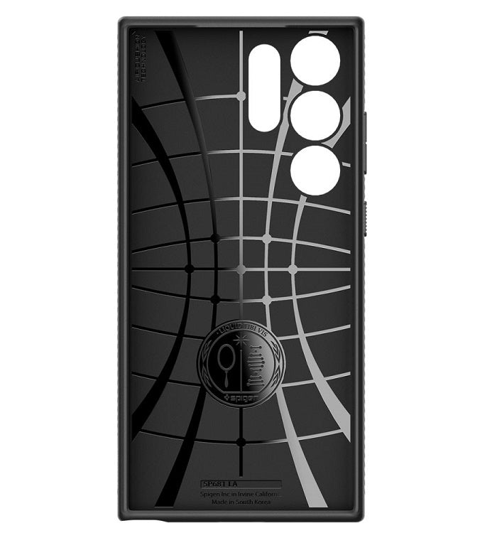 Противоударен Силиконов Калъф за Samsung S23 Ultra, Spigen Liquid Air Case, Черен (4)