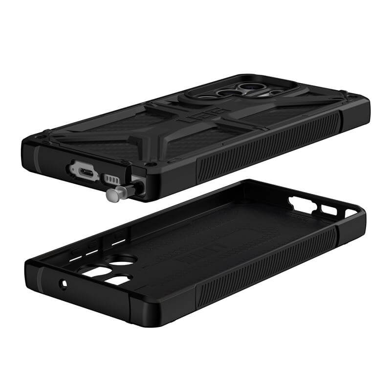 Противоударен Калъф за Samsung S23 Ultra, UAG Monarch Carbon Fiber Case, Черен (3)