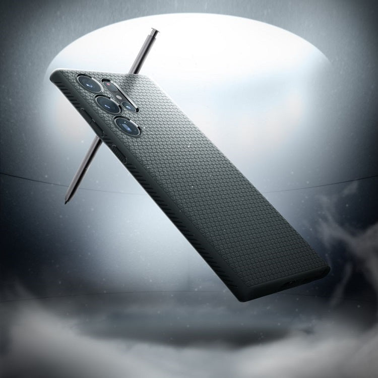 Противоударен Силиконов Калъф за Samsung S23 Ultra, Spigen Liquid Air Case, Зелен (7)
