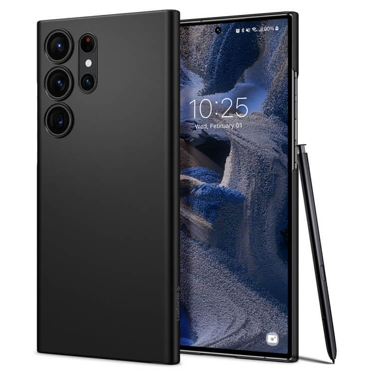 Тънък Калъф за Samsung S23 Ultra, Spigen Air Skin Case, Черен