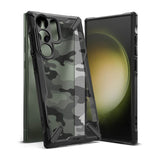 Противоударен Хибриден Калъф за Samsung S23 Ultra, Ringke Fusion X Camouflage Case, Черен (2)