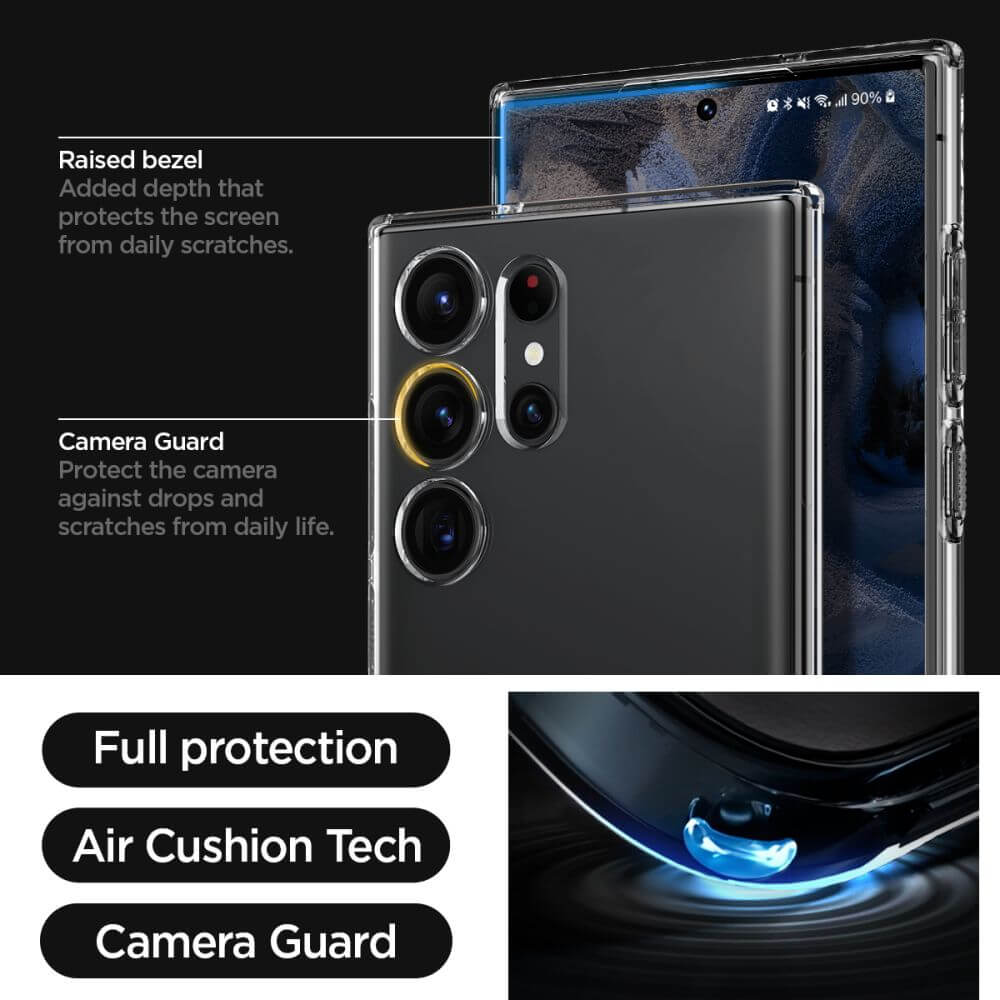 Противоударен Силиконов Калъф за Samsung S23 Ultra, Spigen Liquid Crystal Case, Прозрачен (7)