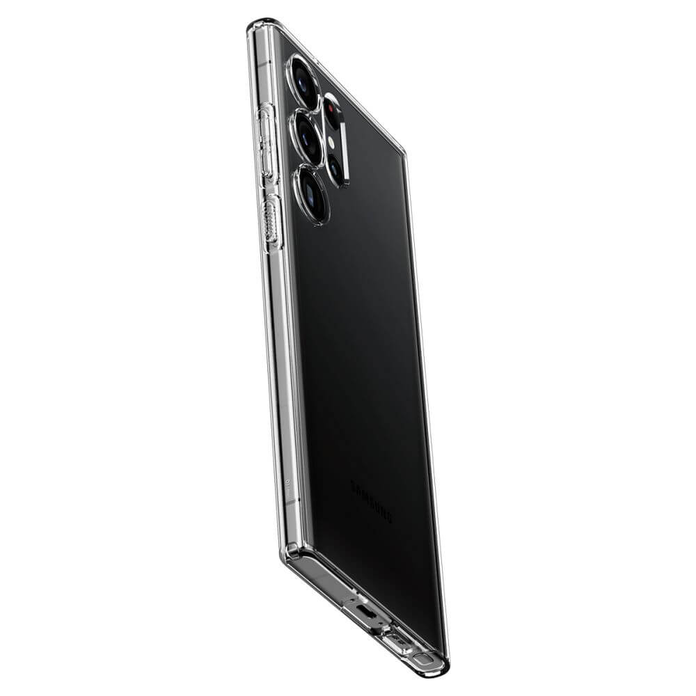 Противоударен Силиконов Калъф за Samsung S23 Ultra, Spigen Liquid Crystal Case, Прозрачен (5)