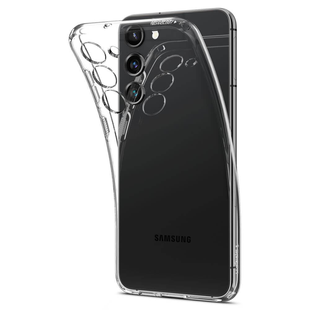 Противоударен Силиконов Калъф за Samsung S23 Plus, Spigen Liquid Crystal Case, Прозрачен