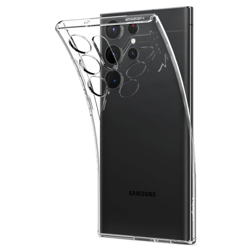 Противоударен Силиконов Калъф за Samsung S23 Ultra, Spigen Liquid Crystal Case, Прозрачен