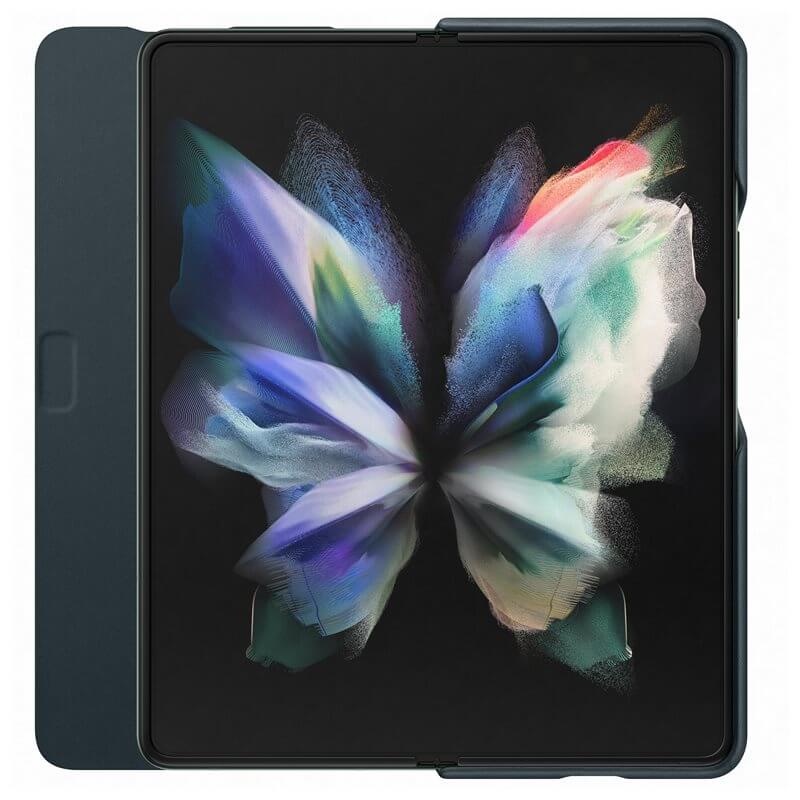 Оригинален Кожен Калъф за Samsung Z Fold 3, Leather Flip Cover Book Case EF-FF926LGEGWW, Зелен (4)
