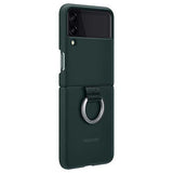 Оригинален Силиконов Калъф за Samsung Z Flip 3, Silicone Ring Cover Case EF-PF711TGEGWW, Тъмно Зелен