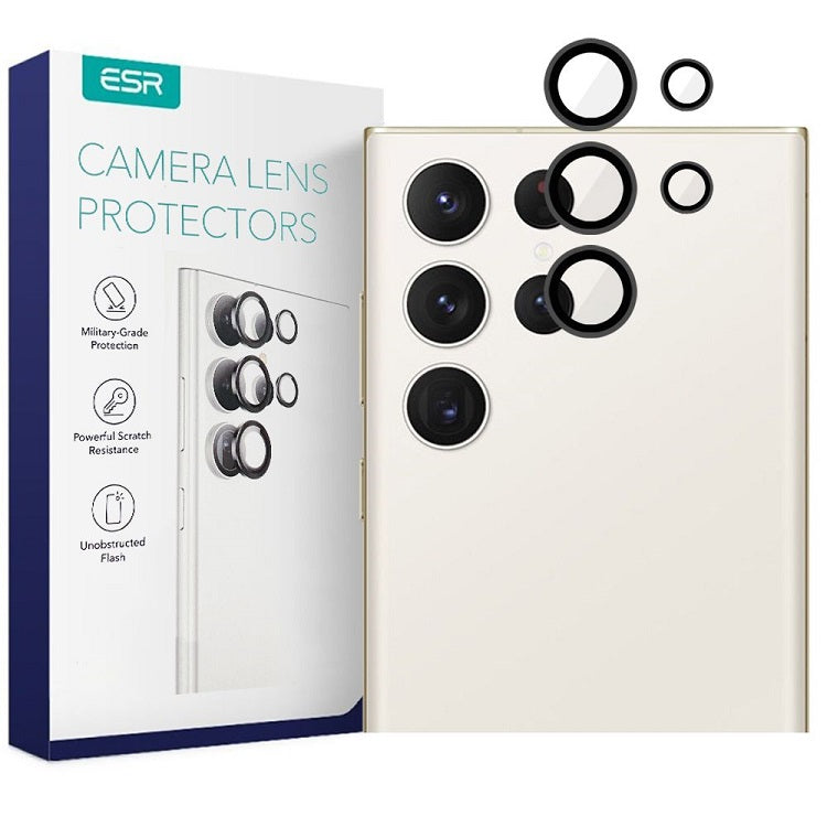 Протектор за Камерата на Samsung S23 Ultra, ESR Camera Lens Ring Glass, Черен
