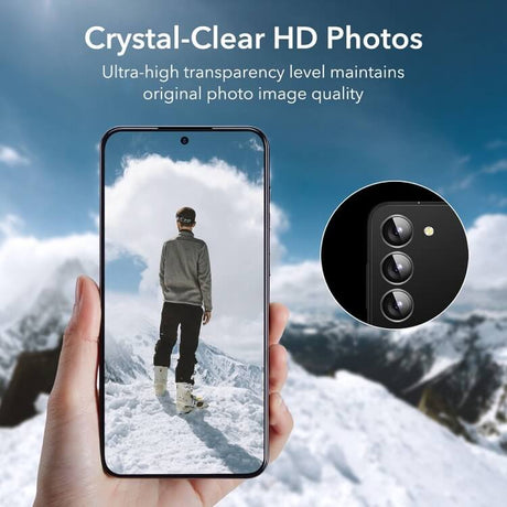 Протектор за Камерата на Samsung S23, ESR Camera Lens Ring Glass, Черен (6)