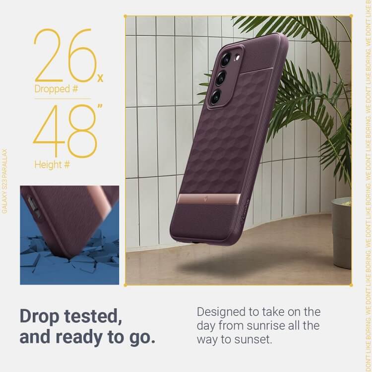 Противоударен Калъф за Samsung S23 Plus, Spigen Caseology Parallax, Бордо (11)