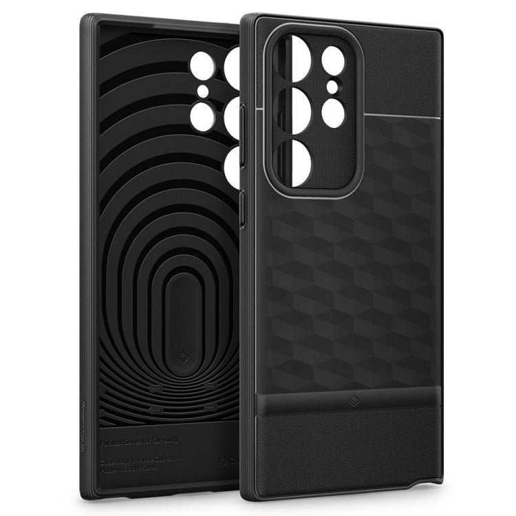 Противоударен Калъф за Samsung S23 Ultra, Spigen Caseology Parallax, Черен (2)