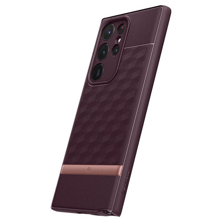 Противоударен Калъф за Samsung S23 Ultra, Spigen Caseology Parallax, Бордо (9)