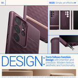 Противоударен Калъф за Samsung S23 Ultra, Spigen Caseology Parallax, Бордо (12)