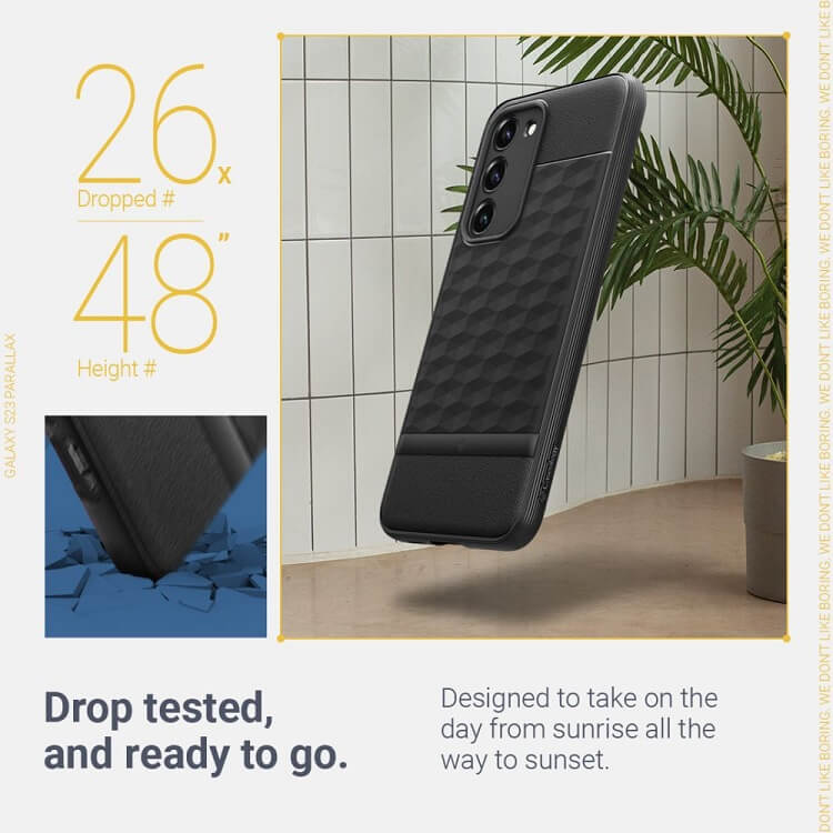 Противоударен Калъф за Samsung S23, Spigen Caseology Parallax, Черен (12)